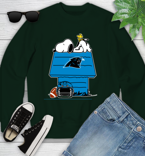 Carolina Panthers NFL Football Snoopy Woodstock The Peanuts Movie Youth Sweatshirt 10
