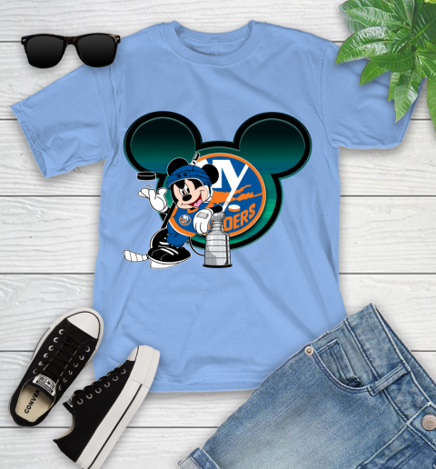 NHL New York Islanders Stanley Cup Mickey Mouse Disney Hockey T Shirt Youth T-Shirt 11