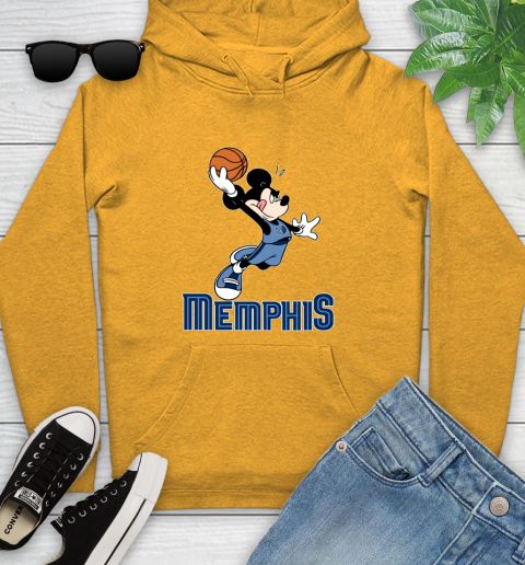 NBA Basketball Memphis Grizzlies Cheerful Mickey Mouse Shirt Youth Hoodie 3