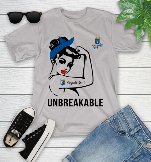 MLB Kansas City Royals Girl Unbreakable Baseball Sports Youth T-Shirt 10