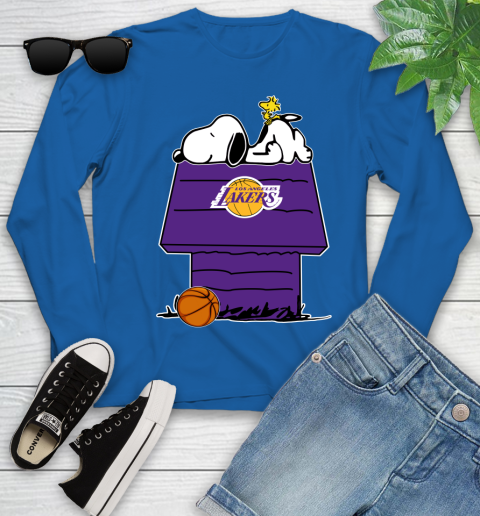 Los Angeles Lakers NBA Basketball Snoopy Woodstock The Peanuts Movie Youth Long Sleeve 9