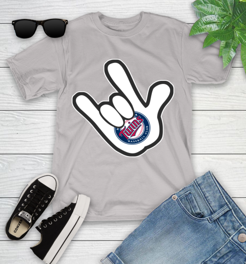 Minnesota Twins MLB Baseball Mickey Rock Hand Disney Youth T-Shirt 12