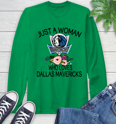 NBA Just A Woman Who Loves Dallas Mavericks Basketball Sports Long Sleeve T-Shirt 5