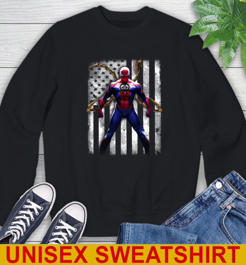 NHL Hockey Winnipeg Jets Spider Man Avengers Marvel American Flag Shirt Sweatshirt