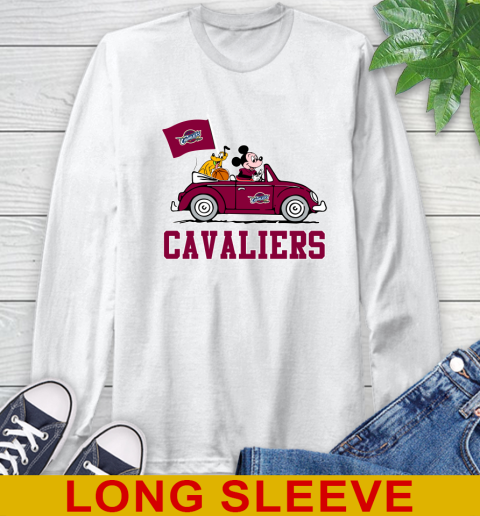NBA Basketball Cleveland Cavaliers Pluto Mickey Driving Disney Shirt Long Sleeve T-Shirt