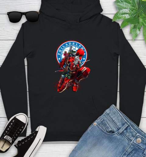 NBA Deadpool Marvel Comics Sports Basketball Philadelphia 76ers Youth Hoodie 2
