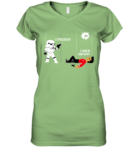 mf7d star wars star trek a stormtrooper and a redshirt in a fight shirts women v neck t shirt 39 front lime