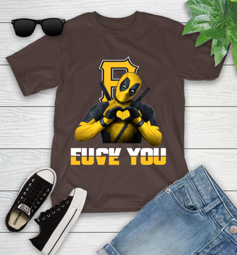 MLB Pittsburgh Pirates Deadpool Love You Fuck You Baseball Sports Youth T-Shirt 22