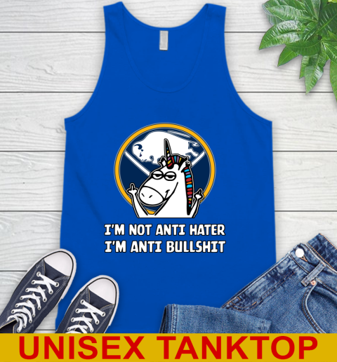 Buffalo Sabres NHL Hockey Unicorn I'm Not Anti Hater I'm Anti Bullshit Tank Top 5