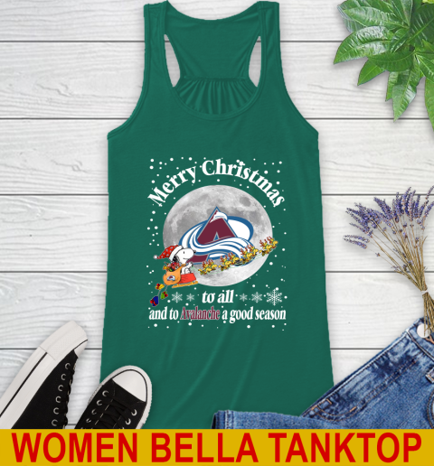 Colorado Avalanche Merry Christmas To All And To Avalanche A Good Season NHL Hockey Sports Racerback Tank 5