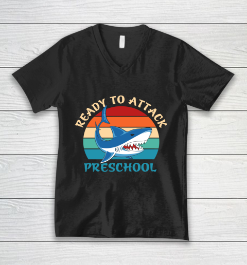 Back To School Shirt Ready to attack Preschool V-Neck T-Shirt