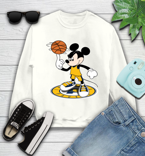 NBA Basketball Indiana Pacers Cheerful Mickey Disney Shirt Youth Sweatshirt 2