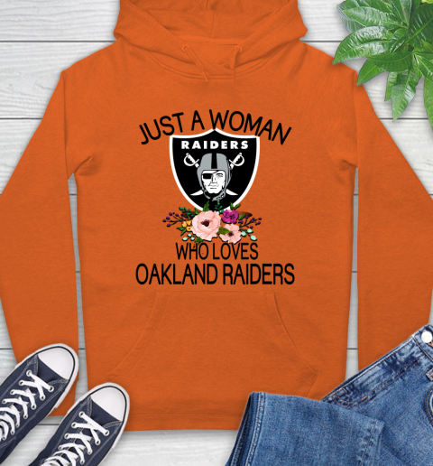 NFL Just A Woman Who Loves Oakland Raiders Football Sports Hoodie 3