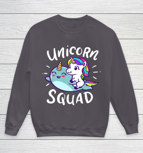 Unicorn Squad Narwhal Funny Cute Birthday Party Present Gift Youth Sweatshirt 5