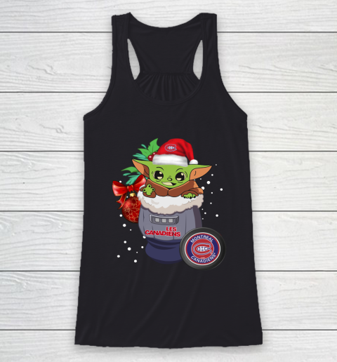 Montreal Canadiens Christmas Baby Yoda Star Wars Funny Happy NHL Racerback Tank