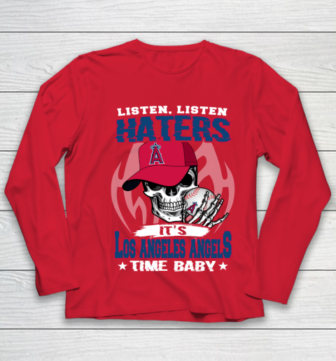 Listen Haters It is ANGELS Time Baby MLB Youth Long Sleeve 8