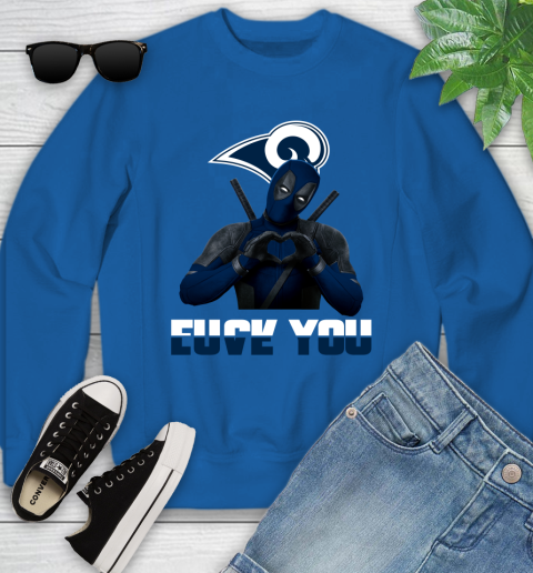 NHL Los Angeles Rams Deadpool Love You Fuck You Football Sports Youth Sweatshirt 7