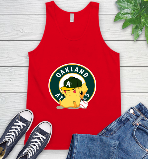 MLB Pikachu Baseball Sports Oakland Athletics Tank Top 6