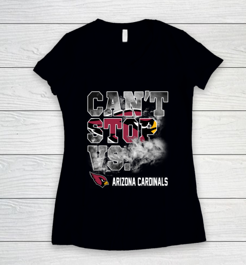 NFL Arizona Cardinals Football Can't Stop Vs Women's V-Neck T-Shirt