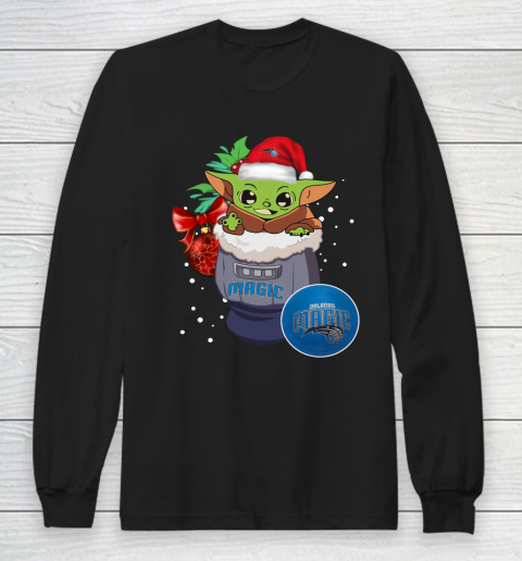 Orlando Magic Christmas Baby Yoda Star Wars Funny Happy NBA Long Sleeve T-Shirt