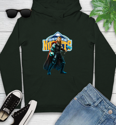 NBA Thor Avengers Endgame Basketball Denver Nuggets Youth Hoodie 13