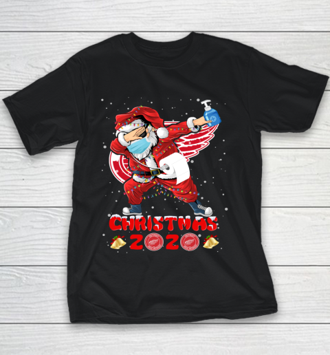 Detroit Red Wings Funny Santa Claus Dabbing Christmas 2020 NHL Youth T-Shirt