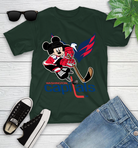 NHL Washington Capitals Mickey Mouse Disney Hockey T Shirt Youth T-Shirt 5