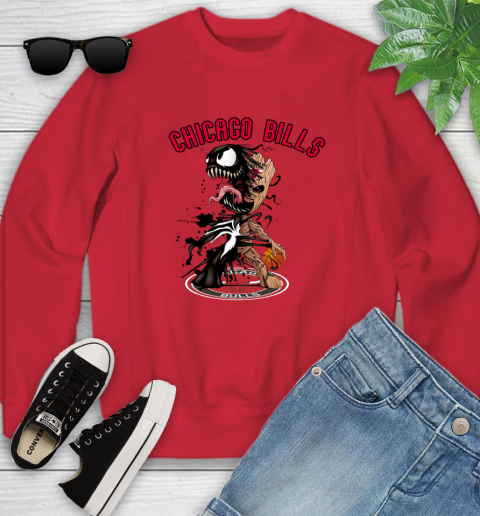 NBA Chicago Bulls Basketball Venom Groot Guardians Of The Galaxy Youth Sweatshirt 9