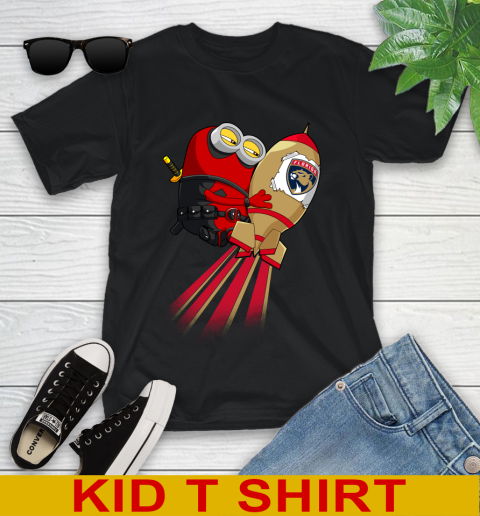 NHL Hockey Florida Panthers Deadpool Minion Marvel Shirt Youth T-Shirt