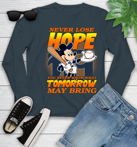 Detroit Tigers MLB Baseball Mickey Disney Never Lose Hope Youth Long Sleeve 9