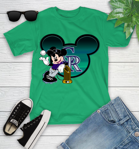 MLB Colorado Rockies The Commissioner's Trophy Mickey Mouse Disney Youth T-Shirt 6