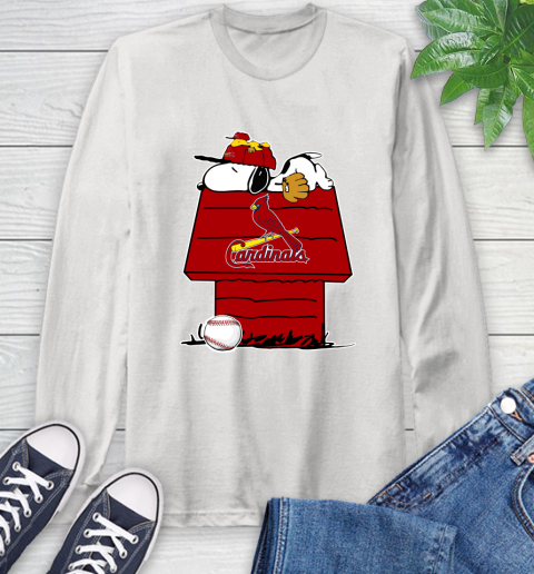 MLB St.Louis Cardinals Snoopy Woodstock The Peanuts Movie Baseball T Shirt Long Sleeve T-Shirt