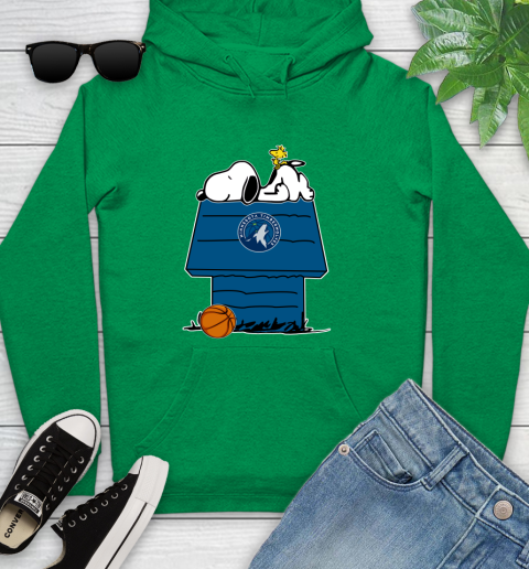 Minnesota Timberwolves NBA Basketball Snoopy Woodstock The Peanuts Movie Youth Hoodie 7