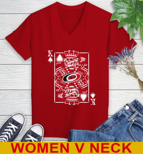 Carolina Hurricanes NHL Hockey The King Of Spades Death Cards Shirt Women's V-Neck T-Shirt 10