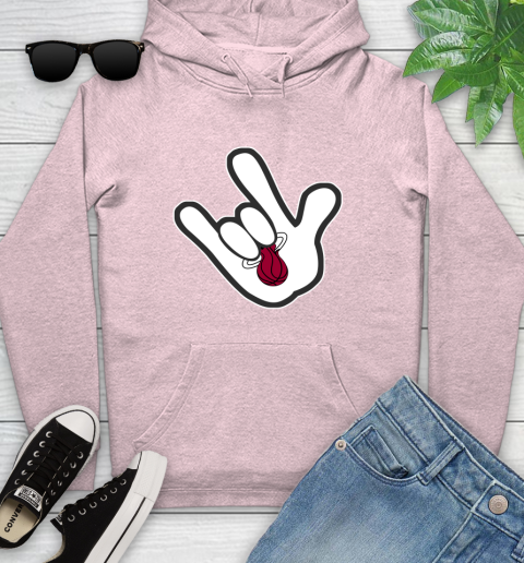 Miami Heat NBA Basketball Mickey Rock Hand Disney Youth Hoodie 10