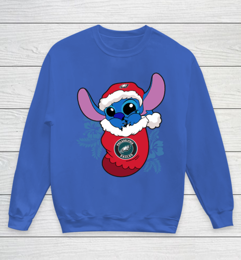 Philadelphia Eagles Christmas Stitch In The Sock Funny Disney NFL Youth Sweatshirt 8