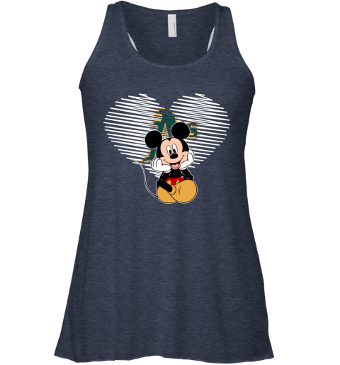 MLB Oakland Athletics The Heart Mickey Mouse Disney Baseball T Shirt SN7MHEQGlYJ flowy tank 32 95 151514 front heather navy