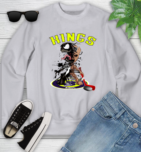 NHL Los Angeles Kings Hockey Venom Groot Guardians Of The Galaxy Youth Sweatshirt 4