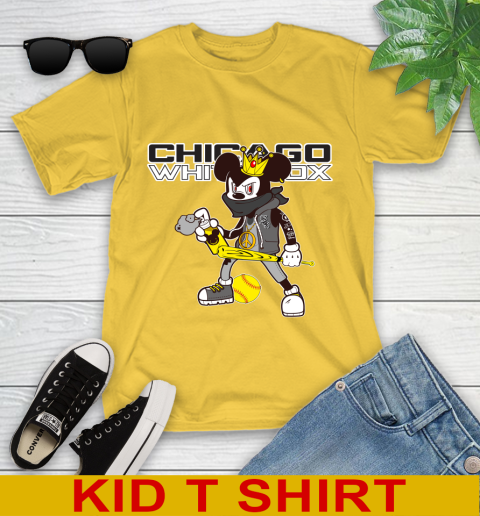 Chicago White Sox MLB Baseball Mickey Peace Sign Sports Youth T-Shirt 8