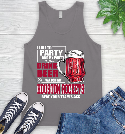 NBA Drink Beer and Watch My Houston Rockets Beat Your Team's Ass Basketball Tank Top 6