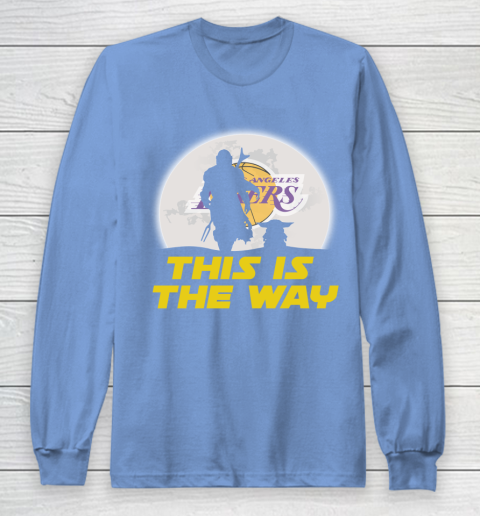 Los Angeles Lakers NBA Basketball Star Wars Yoda And Mandalorian This Is The Way Long Sleeve T-Shirt 8