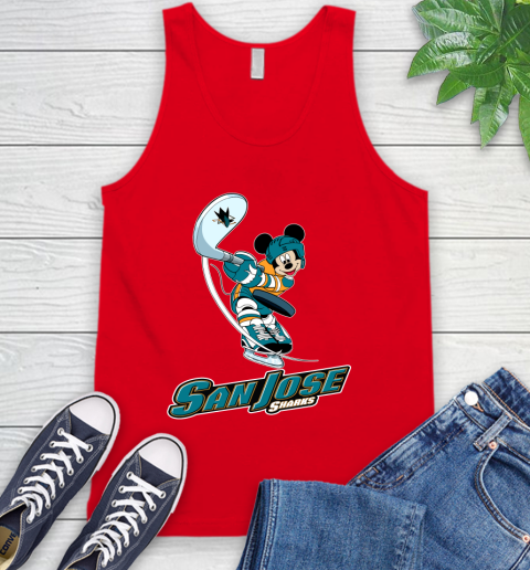 NHL Hockey San Jose Sharks Cheerful Mickey Mouse Shirt Tank Top 6