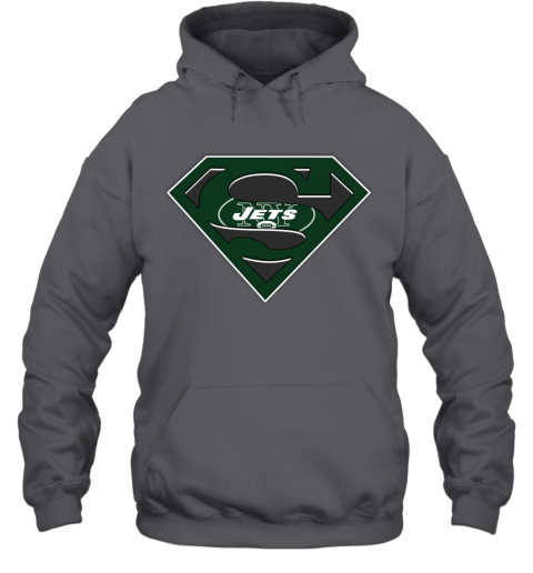 NFL New York Jets LOGO Superman t3tf nfl new york jets logo superman hoodie 23 front charcoal