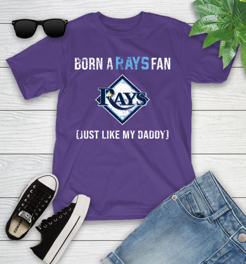 MLB Baseball Tampa Bay Rays Loyal Fan Just Like My Daddy Shirt Youth T-Shirt 3
