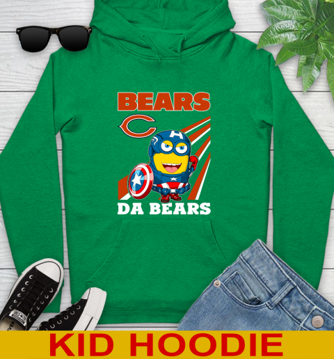 NFL Football Chicago Bears Captain America Marvel Avengers Minion Shirt Youth Hoodie 8