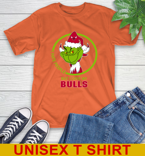 Chicago Bulls NBA Christmas Grinch I Hate People But I Love My Favorite Basketball Team T-Shirt 5