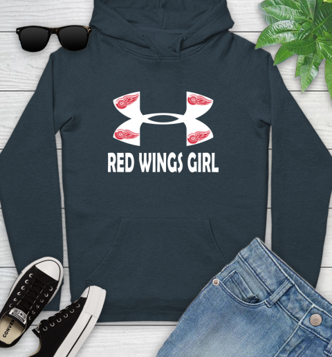 NHL Detroit Red Wings Girl Under Armour Hockey Sports Youth Hoodie 10