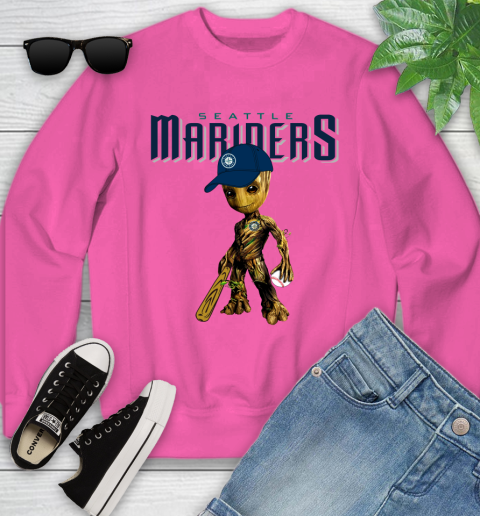 MLB Seattle Mariners Groot Guardians Of The Galaxy Baseball Youth Sweatshirt 7