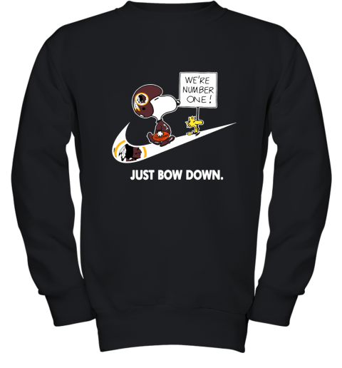 Washington Redskins Are Number One – Just Bow Down Snoopy Youth Sweatshirt