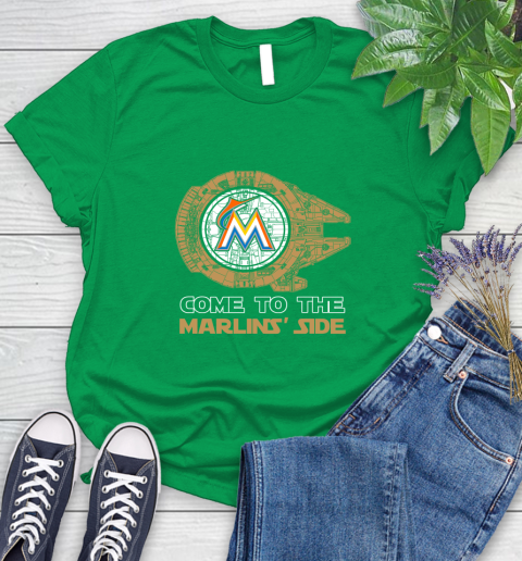 MLB Come To The Miami Marlins Side Star Wars Baseball Sports Women's T-Shirt 9